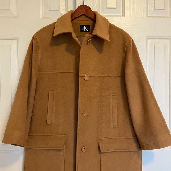 Calvin Klein Jackets & Blazers - Calvin Klein Womens Peacoat Jacket Beige  Size 14 Wool